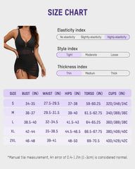 V-Neck Mesh Panel Tummy Control One-Piece Swimsuit