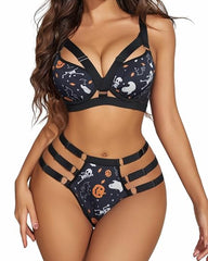 Sexy Cutout Push Up Bra Lingerie Set