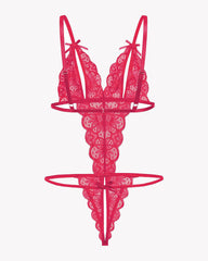 Lace Bodysuit Deep V Teddy