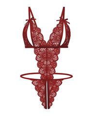 Lace Bodysuit Deep V Teddy