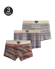 Ethnic Style Comfortable Mid-Rise Cotton Boxer Briefs