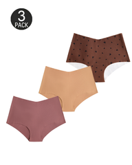 High-Waisted Heart Print Invisible Panties