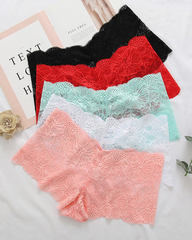 Sexy Low-Rise Lace Seamless Panties with Cotton Crotch