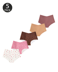 High-Waisted Heart Print Invisible Panties