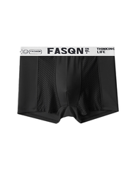 Comfortable Ice Silk Solid Color Breathable Mesh Boxer Briefs