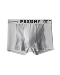 Comfortable Ice Silk Solid Color Breathable Mesh Boxer Briefs
