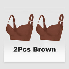 Full-Coverage Back Smoothing Bra-Brown (2 PACK)