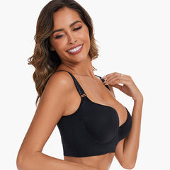 Full-Coverage Back Smoothing Bra-White
