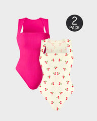 Women's Square Neck Sleeveless Knit Ribbed Vest Bodysuit