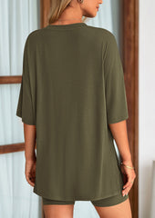 Women's Two-Piece Casual Sports Loose Shirt Cycling Shorts Suit