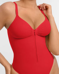 Women's Solid Color Tummy Tuck Seamless Zipper Body Shaper