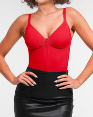 Women's Solid Color Tummy Tuck Seamless Zipper Body Shaper