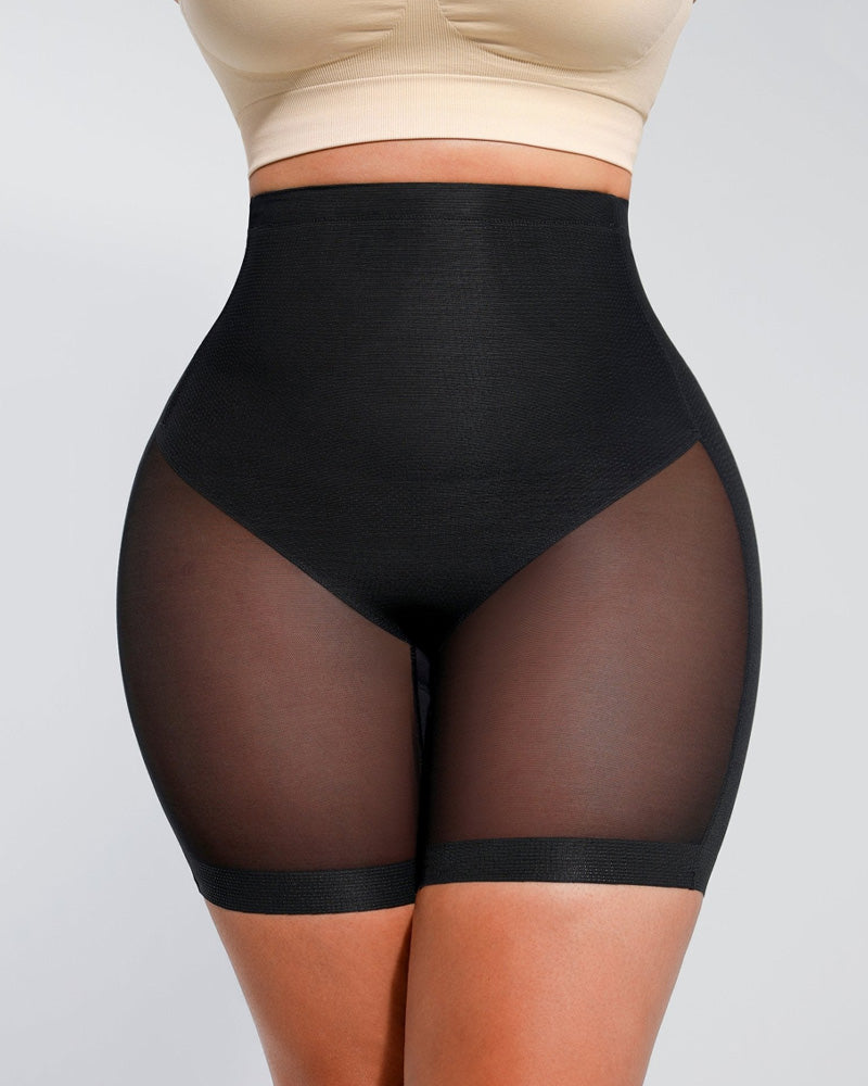 Women's Tummy Slimming Legs Back Low Waist Close-Fitting Mesh Body Shaping Buttocks Shorts