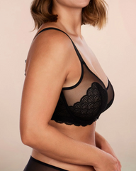 Women's Mermaid Scale Lace Unlined Bra