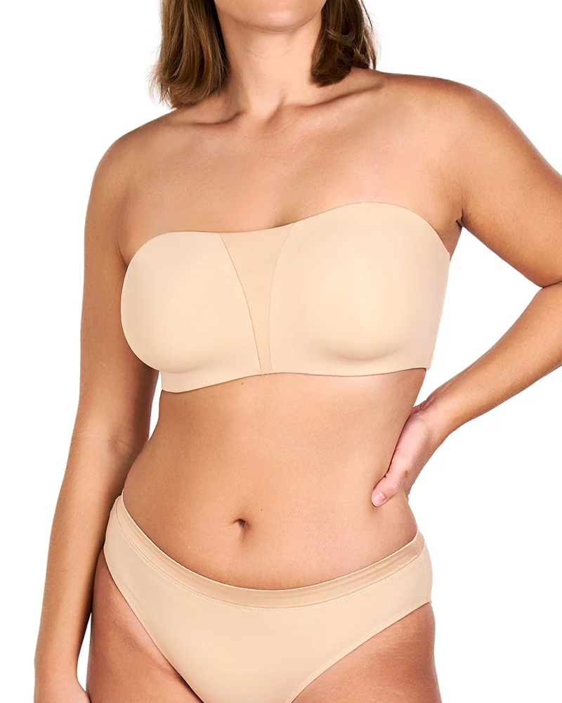 Women's Unlined Seamless Comfort Non-slip Underwire Plus Size Bandeau Strapless Bra