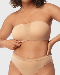 Women's Unlined Seamless Comfort Non-slip Underwire Plus Size Bandeau Strapless Bra