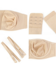 Women's Unlined Seamless Comfort Non-slip Underwire Plus Size Bandeau Strapless Bra