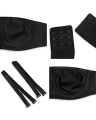 Women's Unlined Seamless Comfort Non-slip Underwire Plus Size Bandeau Strapless Bra