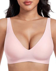 Women's Deep V Wire-free Push-up Adjustable Seamless Bra