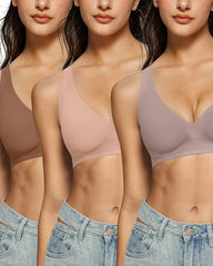 Women's Deep V Wire-free Push-up Adjustable Seamless Bra