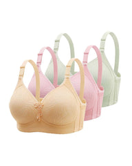 Women's Adjustable Support Straps Wirefree Comfort Push Up Jacquard Bra