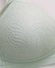 Women's Adjustable Support Straps Wirefree Comfort Push Up Jacquard Bra