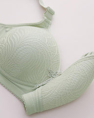 Women's Adjustable Support Straps Wirefree Comfort Push Up Jacquard Bra