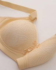 Women's Adjustable Support Straps Wirefree Comfort Push Up Jacquard Bra