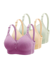 Women's Adjustable Support Straps Wirefree Comfort Push Up Jacquard Bra