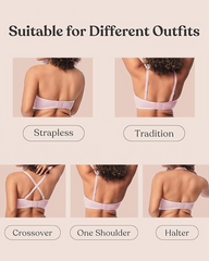 Women's Sheer Mesh Unlined Underwire Adjustable Removable Straps Half Cup Bra