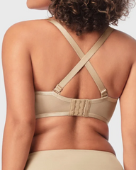 Women's Sheer Mesh Unlined Underwire Adjustable Removable Straps Half Cup Bra