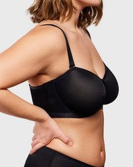 Women's Sheer Mesh Unlined Underwire Adjustable Removable Straps Half Cup Bra