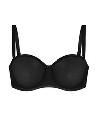 Women's Sheer Mesh Unlined Underwire Adjustable Removable Straps Half Cup Bra