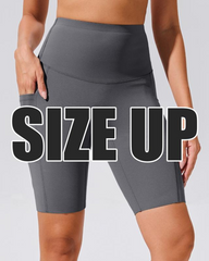 Women's Tummy Control High Waist Casual Elastic Band Pocket Yoga Sports Plus Size Shorts
