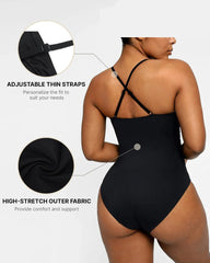 Women's Beach Vacation Solid Color U-Ring Cut Out Shaping Shape One-piece Swimsuit