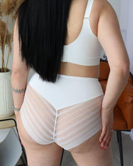 Women's Daily High Elastic Seamless Tummy Lifting Buttocks Mesh Breathable Underwear