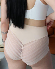 Women's Daily High Elastic Seamless Tummy Lifting Buttocks Mesh Breathable Underwear