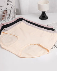 Women's High Waist Cotton Full Coverage Breathable Daily Solid Color Seamless Briefs