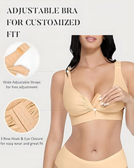 Women's Front-Opening Adjustable Shoulder Straps Without Steel Ring Post-Operative Compression Bra