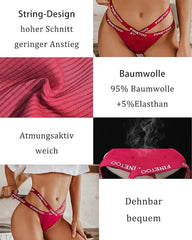 Women's Cotton High Waist Sexy Letter Printed Cross Sports Belt Thong