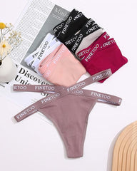 Women's Cotton High Waist Sexy Letter Printed Cross Sports Belt Thong