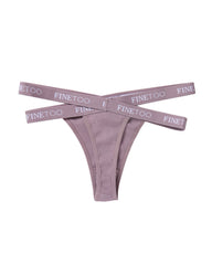 Women's Cotton High Waist Sexy Letter Printed Cross Sports Belt Thong