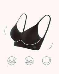 Women's Low Back Seamless Multi-Way Convertible Halter Spaghetti Strap Lifting Bra
