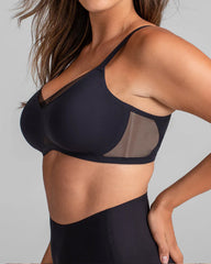 Women's V-Neck Mesh Gathered Seamless Comfortable Cross Bra