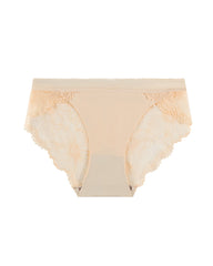 Sexy Mid-Waist Ice Silk Seamless Stitching Hollow Lace Cotton Crotch Breathable Panties