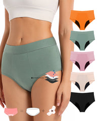 Women's Mid-Waist Four-Layer Leak-Proof, Absorbent and Breathable Menstrual Panties