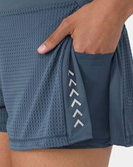 Summer High Waist Side Slits With Pockets Breathable Stretch Yoga Sports Fitness Shorts