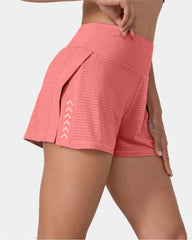 Summer High Waist Side Slits With Pockets Breathable Stretch Yoga Sports Fitness Shorts