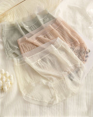 Summer Thin Quick-Drying Translucent Mesh Seamless Cotton Crotch Underwear