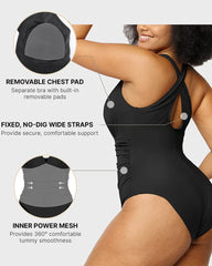 Beach Vacation Solid Color Deep V Sexy One-Piece Swimsuit